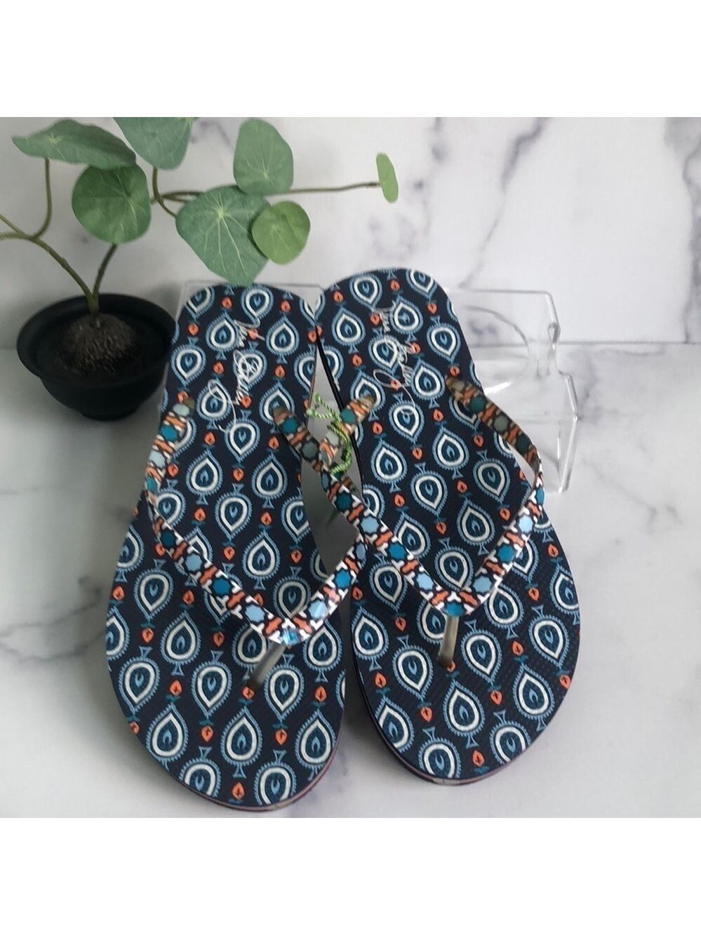 Vera Bradley Marrakesh Motifs Flip Flops Large SIZE 9/10 NWT